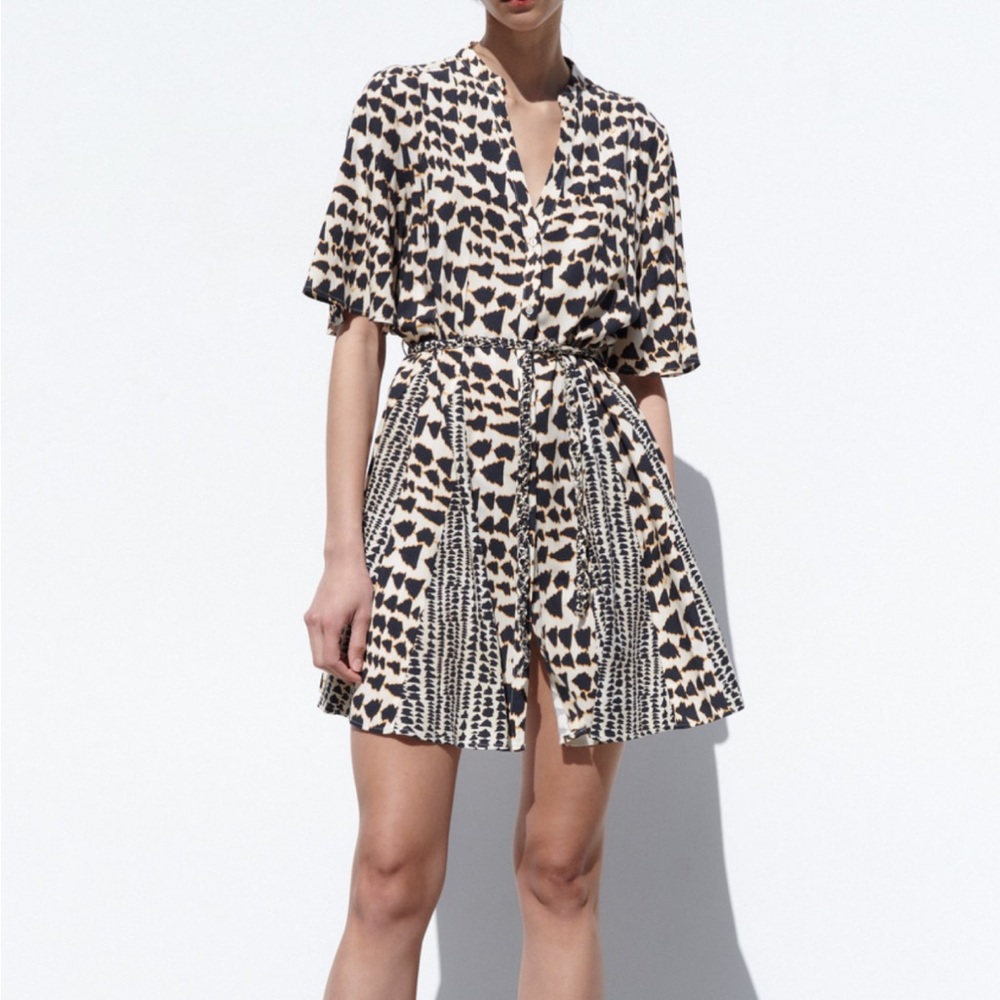 NWT Zara short sleeve mini dress size M